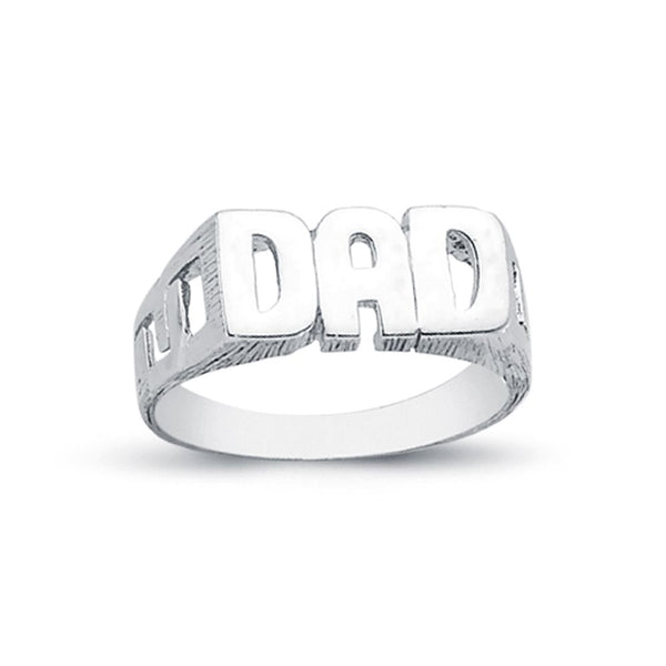 Sterling Silver Ring - 925 Silver Dad Ring Curb Shoulders - by Hearts Forever Jewellers
