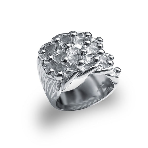 Sterling Silver Ring - 925 Silver Four Row Keeper Ring - by Hearts Forever Jewellers
