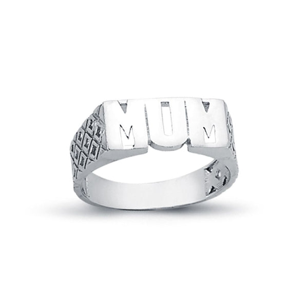 Sterling Silver Ring - 925 Silver Mum Ring Filligree Shoulders - by Hearts Forever Jewellers