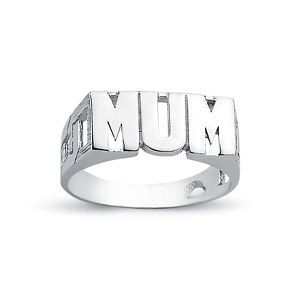 Sterling Silver Ring - 925 Silver Mum Ring Curb Shoulders - by Hearts Forever Jewellers