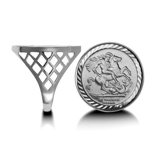 Sterling Silver Ring - 925 Silver Half St George Ring - by Hearts Forever Jewellers