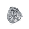 925 Silver CZ Set Saddle Ring