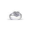 925 Silver CZ Set heart Signet Ring