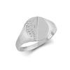 925 Silver Oval Half Engraved Female/ Child Signet Ring