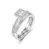 925 Silver Pear Emerald Cut and Half ET Set Rings