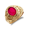 925 Silver Red Stone College Ring