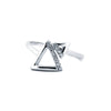 925 Silver Rhodium CZ Set Twin Triangle Ring