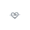 925 Silver Rhodium CZ Set Heart Ring