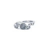 925 Silver Rhodium CZ Set Dress Ring