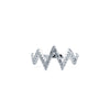 925 Silver Rhodium CZ Set Zig Zag Ring