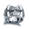 925 Sterling Silver hand finished premium weight carved double buckle design ring