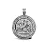 925 Silver Sovereign Size Pendant Mount Rope Edge