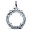 925 Silver Full Sovereign Size Pendant Mount Rope Edge