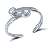 925 Silver Cross Over CZ Set Toe Ring