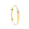 Cubic Zirconia Bracelet - Y/G Cz Heart D/C Expandable Baby Bangle - by Hearts Forever Jewellers