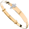 Cubic Zirconia Bracelet - Y/G D/C Expandable Baby Bangle Cz Cross - by Hearts Forever Jewellers