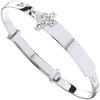 Cubic Zirconia Bracelet - W/G D/C Expandable Baby Bangle Cz Cross - by Hearts Forever Jewellers