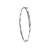 Bracelet - W/G Ribbed & Plain Tubes Twisted Bangle - by Hearts Forever Jewellers