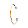 Cubic Zirconia Bracelet - Y/G CZ Ladies Torque Bangle - by Hearts Forever Jewellers