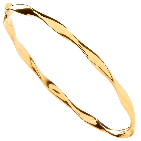 Bracelet - Y/G Hollow Twist Ladies Bangle - by Hearts Forever Jewellers