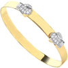 Cubic Zirconia Bracelet - Y/G Cz Boxing Gloves Expandable Baby Bangle - by Hearts Forever Jewellers