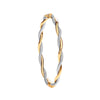 Bracelet - Y&W/G Twist Hollow Oval Bangle - by Hearts Forever Jewellers