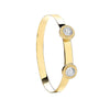 Cubic Zirconia Earrings - Y/G Round CZ Studs Expandable Baby Bangle - by Hearts Forever Jewellers