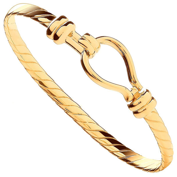 Bracelet - Y/G Hook Kids 4mm Bangle - by Hearts Forever Jewellers
