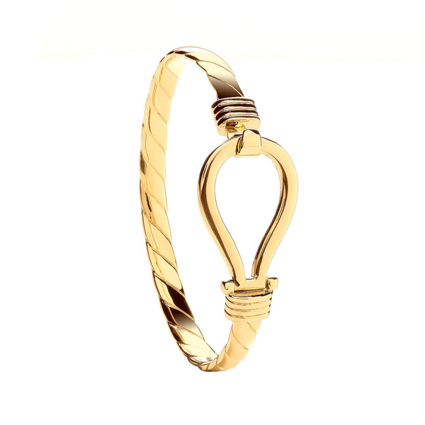 Bracelet - Y/G Hook Gents 6.5mm Bangle - by Hearts Forever Jewellers