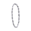 Bracelet - W/G Plain & D/C Twist Ladies Bangle - by Hearts Forever Jewellers