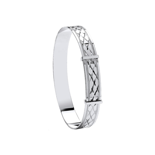 Bracelet - W/G D/C Expandable Baby Bangle - by Hearts Forever Jewellers
