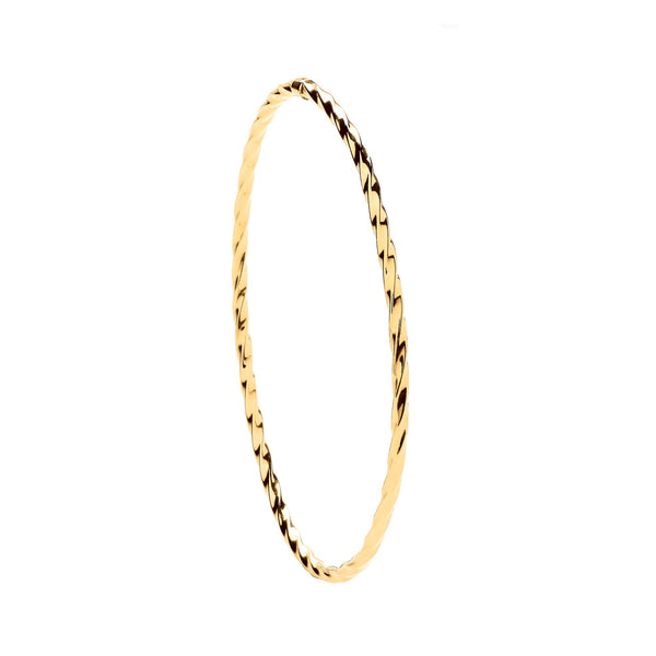 Bracelet - Y/G Round 2.5mm Twist Bangle - by Hearts Forever Jewellers