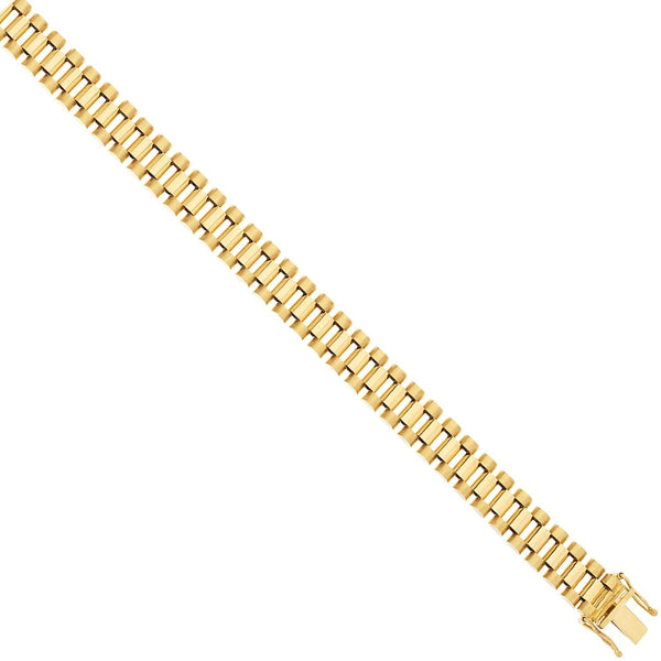 Bracelet - Y/G 10mm Fancy Link Ladies/Gents Bracelet - by Hearts Forever Jewellers