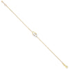 Cubic Zirconia Bracelet - Y/G Plain & Cz Hearts Ladies Bracelet - by Hearts Forever Jewellers
