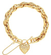 Bracelet - Y/G Prince of Wales Heart Padlock Bracelet - by Hearts Forever Jewellers