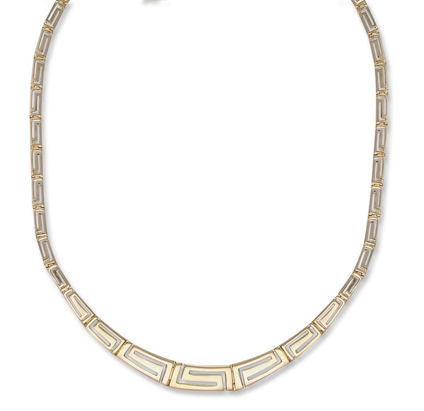 Bracelet - Y/G Greek Key Graduated Collarette/Non Graduated Bracelet - by Hearts Forever Jewellers
