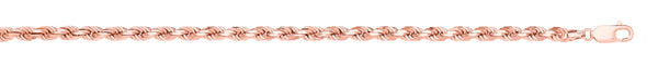 Necklace - Rose Gold D/C 5.2mm Solid Rope Chain - by Hearts Forever Jewellers
