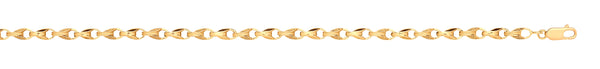 Necklace - Y/G Plain and Engraved 5mm Tulip Chain - by Hearts Forever Jewellers