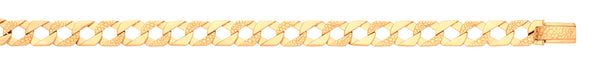 Necklace - Y/G Plain & Nugget 10.5mm Link Flat Curb Chain - by Hearts Forever Jewellers
