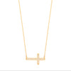 Cubic Zirconia Necklace - Y/G CZ Cross 17" Chain - by Hearts Forever Jewellers