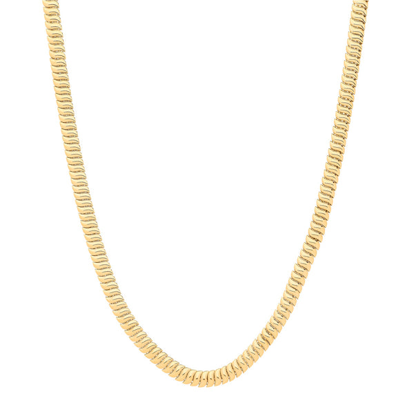 Necklace - Y/G Ribbed 7mm Omega Snake Necklace/Bracelet - by Hearts Forever Jewellers