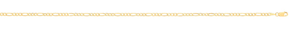 Necklace - 14ct Y/G Hollow Beveled Figaro 2.6mm Chain - by Hearts Forever Jewellers