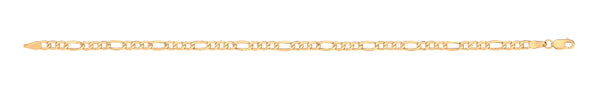 Necklace - 14ct Y/G Hollow Beveled Figaro 3.4mm Chain - by Hearts Forever Jewellers