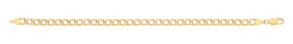 Necklace - 14ct Y/G Hollow Beveled Curb 5.0mm Chain - by Hearts Forever Jewellers