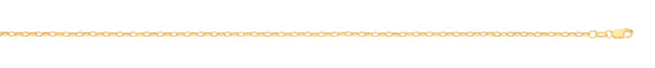 Necklace - 14ct Y/G Hollow Oval Faceted Belcher 2.2mm Chain - by Hearts Forever Jewellers