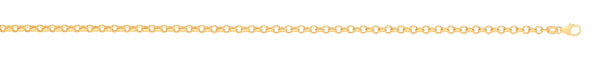 Necklace - 14ct Y/G Hollow Round D/C Belcher 3.3mm Chain - by Hearts Forever Jewellers