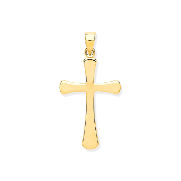 Jewellery - Y/G Oval Ends Plain Cross - by Hearts Forever Jewellers