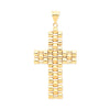 Jewellery - Y/G Fancy Link Large Cross - by Hearts Forever Jewellers