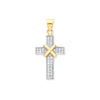 Cubic Zirconia Jewellery - Y/G with CZs Cross - by Hearts Forever Jewellers