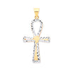 Jewellery - Y & W/G Loop Top Fancy Cross - by Hearts Forever Jewellers
